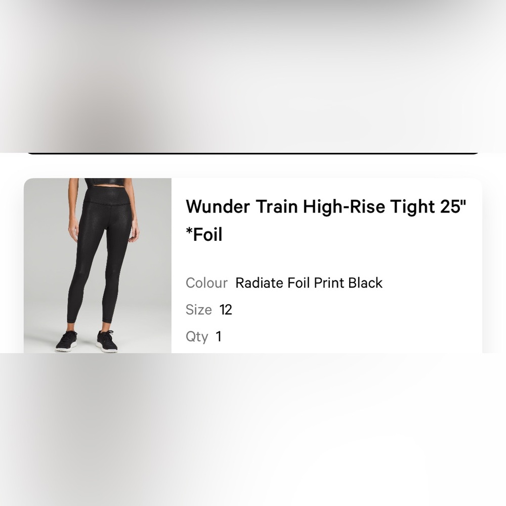 Lululemon Radiant Foil 25” Size 12 Leggings